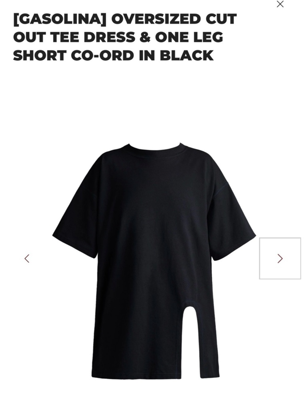 TRACKSUITBAE Gasolina Oversized Black Cut-Out uTee Dress